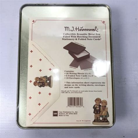 all m.j hummel stationary in metal boxes|330) M.J. Hummel Stationery in Collector Tin , Reusable Metal .